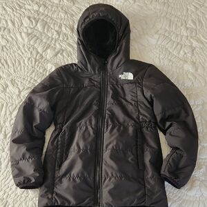 Girls North Face Reversible Hooded Jacket